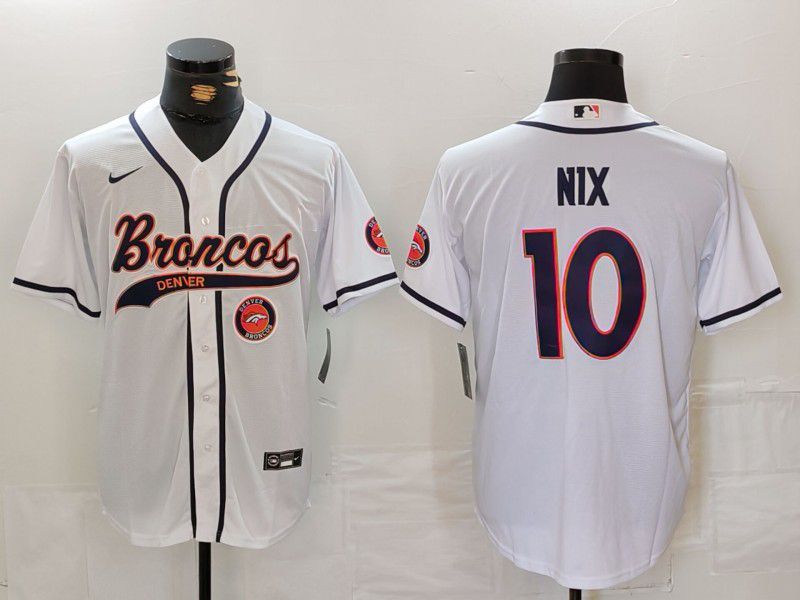 Men Denver Broncos 10 Nix White Joint Name 2024 Nike Limited NFL Jersey style 3